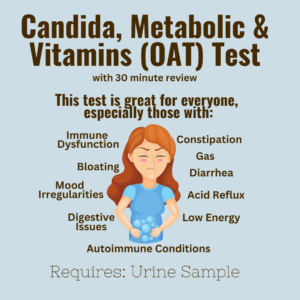 Candida, Metabolic & Vitamins (OAT) Test with 30 minute review